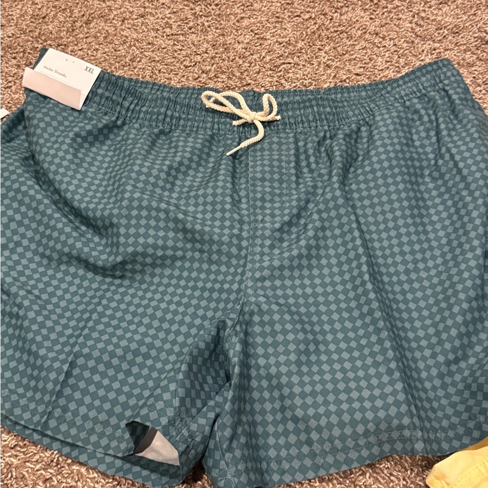 🧇Green checkered Swim Trunks